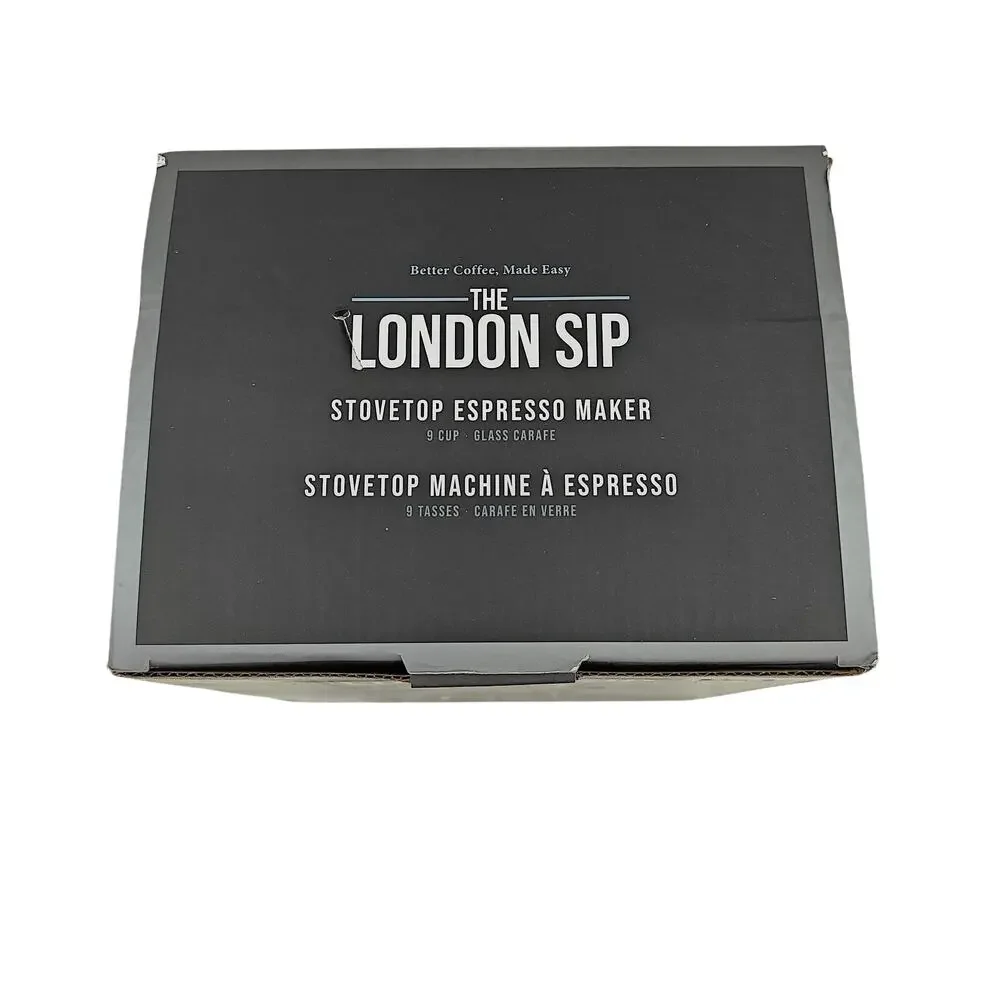 Escali London Sip Stainless Steel Espresso Maker 9-cup Glass